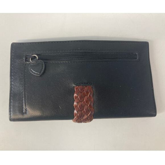 BRIGHTON MEDIUM BLACK, BROWN ANIMAL PRINT LEATHER WALET - Picture 2 of 10